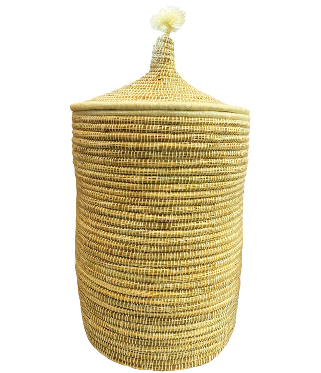 Grand panier à linge marocain en osier berbère