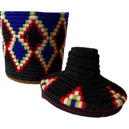 Panier berbère coloré fait main
