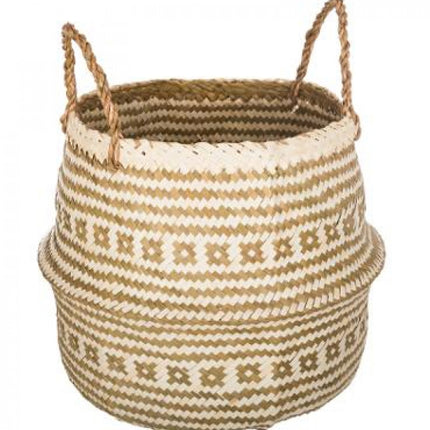 Panier en jonc de mer tressé