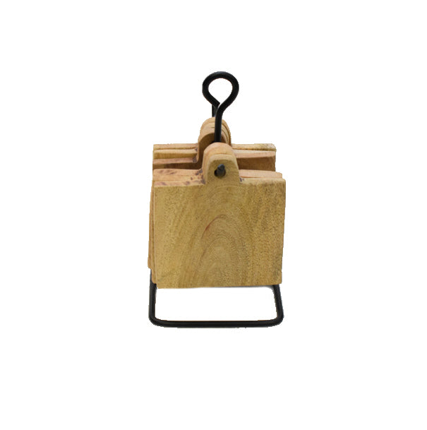 Dessous de verre avec support en métal en bois de manguier