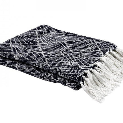 Plaid géométrique bleu marine