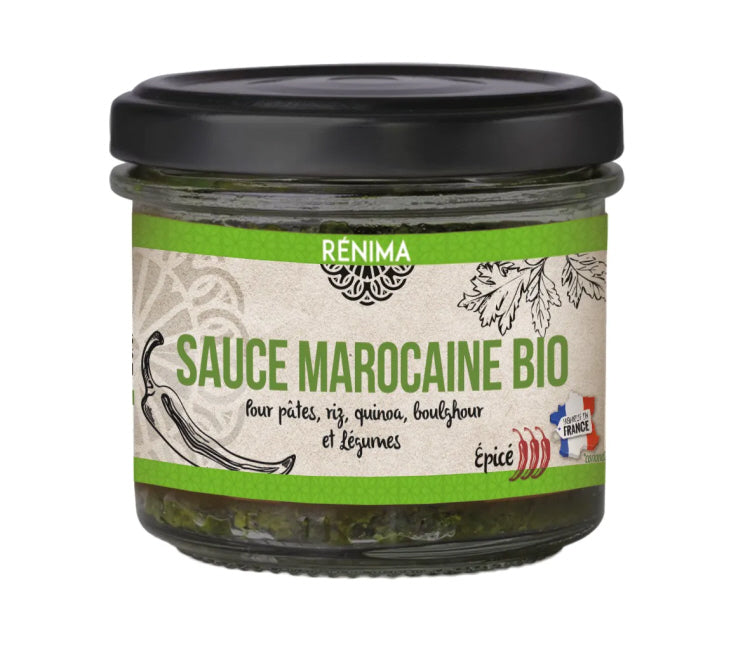 Organic Moroccan marinade sauce for vegetables, legumes Spicy