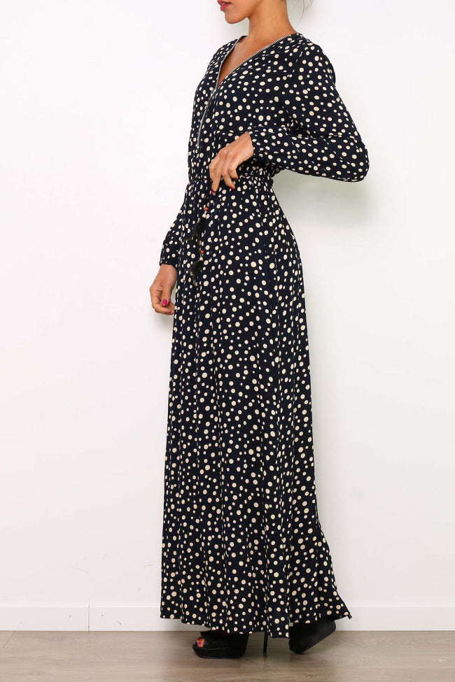 Blaues Maxikleid