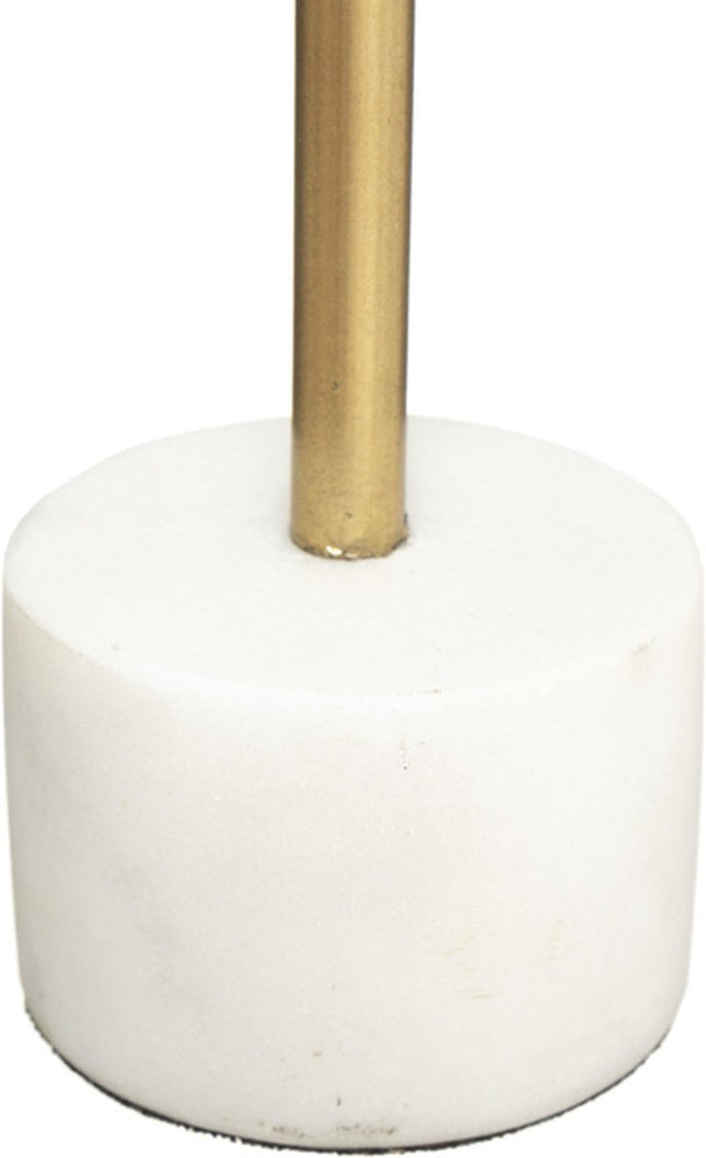 Chandelier en marbre Hauteur 27 cm blanc et or | chandelier marbre