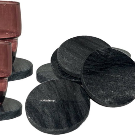 Set de dessous de verre en marbre - Dessous de verre en marbre pour verres - 8 p.