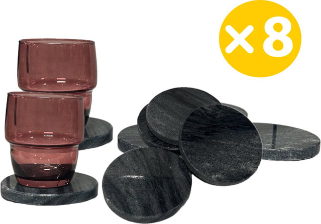 Onderzettersset marmer - Marmeren Onderzetters voor glazen - 8 stk