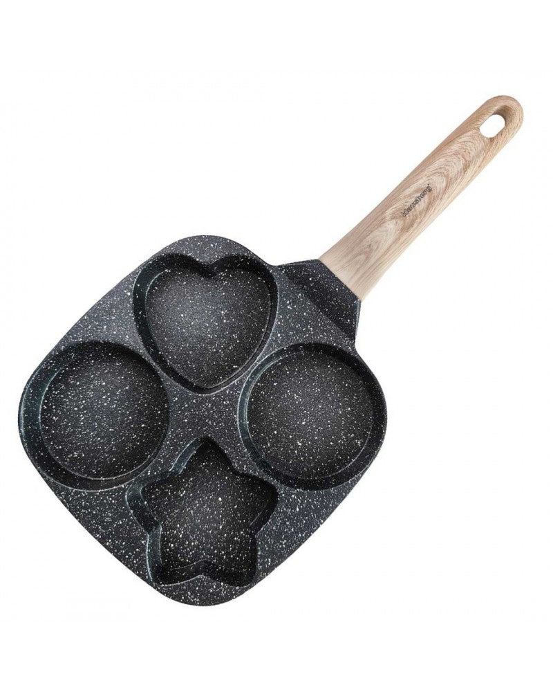 Klausberg KB7807 Marmeren Eier- en Pannenkoekenpan - 4 Secties - 19 x 19 cm