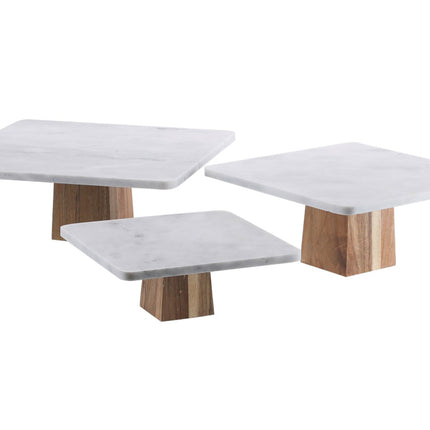 Présentoir à gâteaux en marbre plateau à gâteaux 100 % marbre naturel carré
