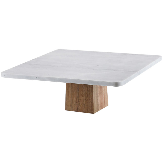 Présentoir à gâteaux en marbre plateau à gâteaux 100 % marbre naturel carré