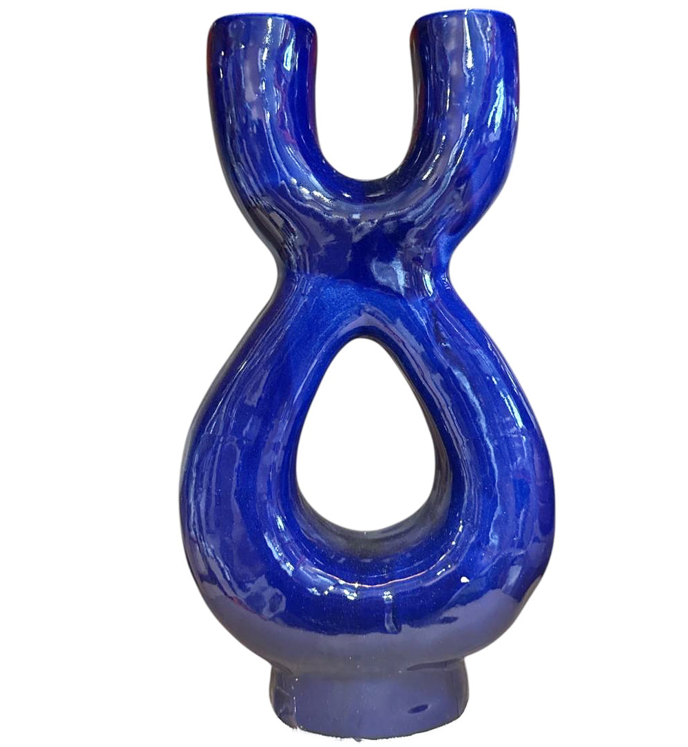 Keramik Skulpturvase Doppelt – 36 cm – Modernes Design in verschiedenen Farben