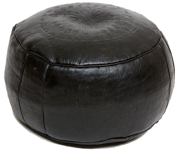 Marokkanischer Pouf schwarz Ø 50 cm