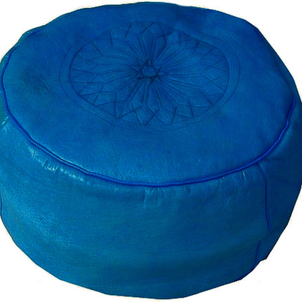 Pouf marocain bleu