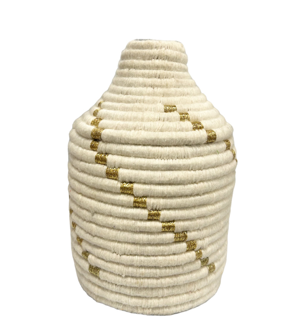 Marokkaans berbermandje raffia wol