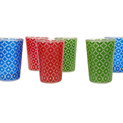 Verres à thé marocains colorés 6 pièces