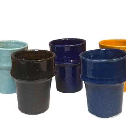 Gobelets Marocains – Céramique Colorée – Faits à la main – Ø7 cm x 9.5 cm