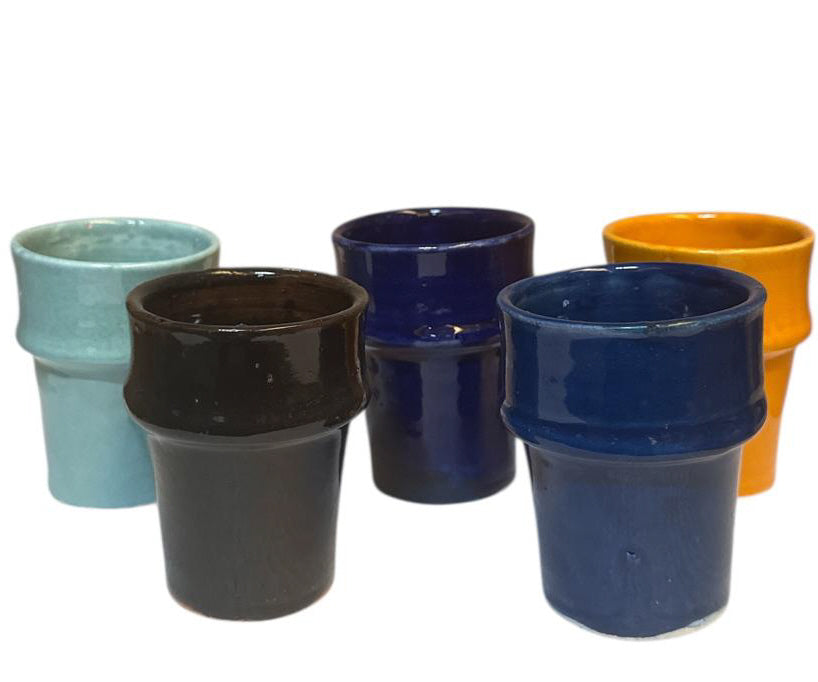 Marokkaanse beker van geglazuurd aardewerk – handgemaakt, Ø 7 x 9,5 cm – foto 14