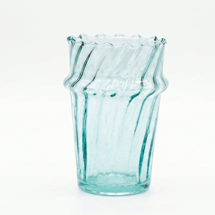 Set van 6 handgemaakte Marokkaanse drinkglazen van gerecycled glas