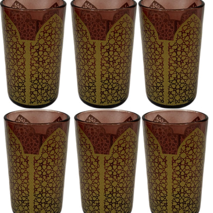 Verres à thé marocains marron or