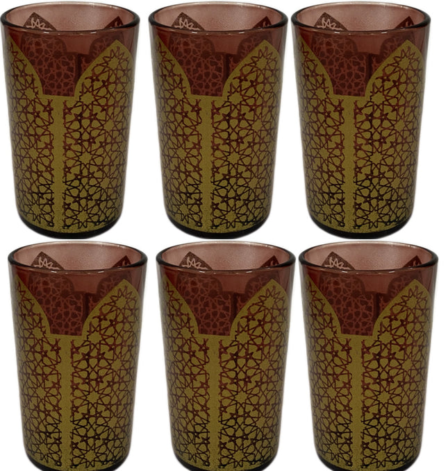 Verres à thé marocains marron or