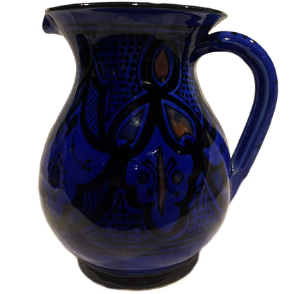Pichet en faïence bleu foncé