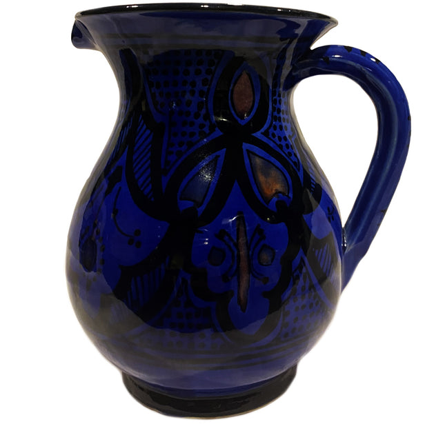 Pichet en faïence bleu foncé