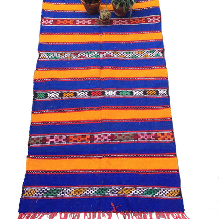 Tapis kilim violet/orange 150 x 90 cm