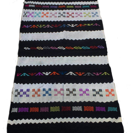 Tapis kilim noir/blanc 150 x 90 cm