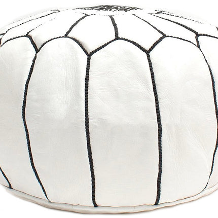Pouf marocain blanc avec noir