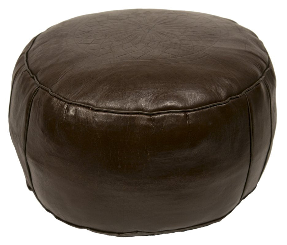 Marokkanischer Pouf dunkelbraun Ø 50 cm