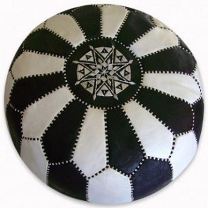 Pouf marocain blanc/noir