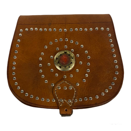 Sac en cuir marocain fait main marron
