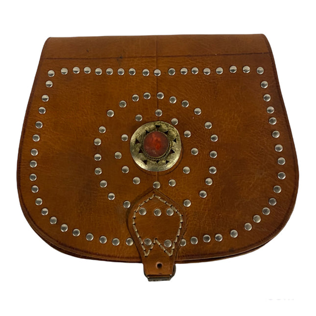Sac en cuir marocain fait main marron