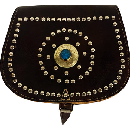 Sac en cuir marocain clouté