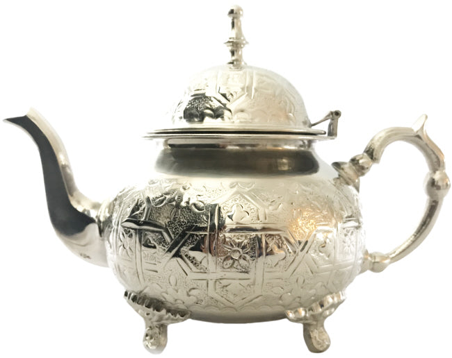 Berrad Marokkaanse theepot 1,4 liter – handgemaakt in Fes, zilver