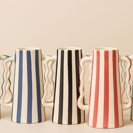 Vase en céramique fait main à double anse – 25 cm