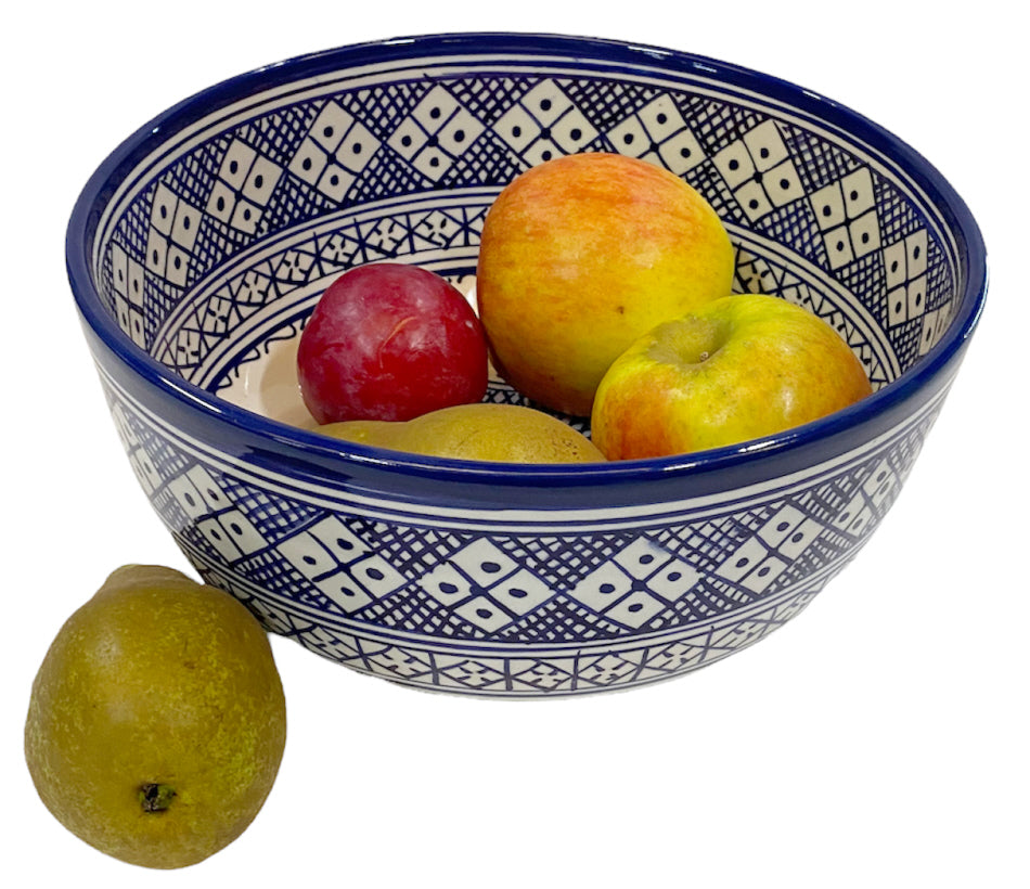 Marokkanische Keramikschale blau-weiß