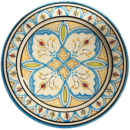 Plat en céramique marocain à motifs floraux