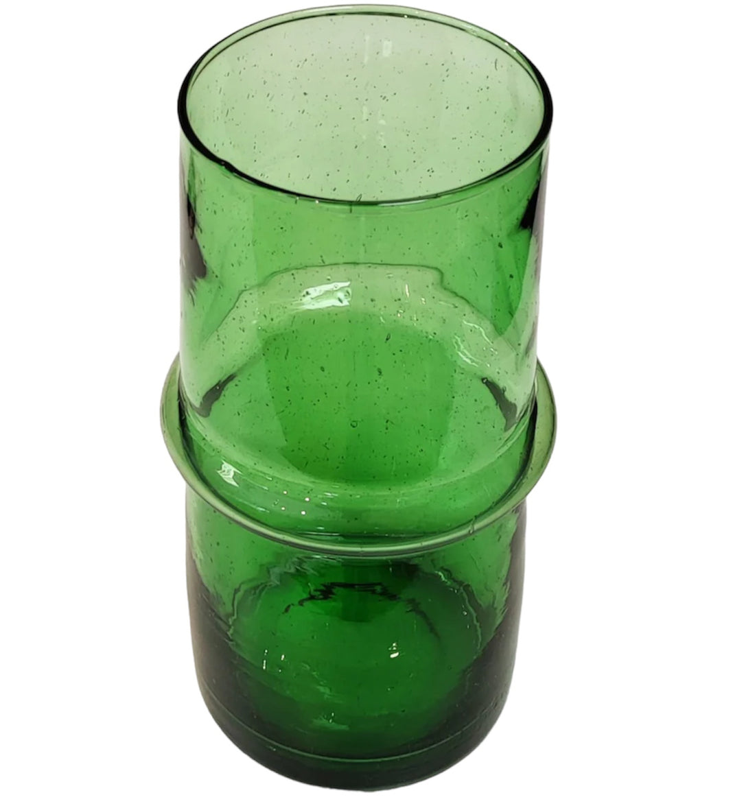 Moroccan blown glass vase made from recycled glass