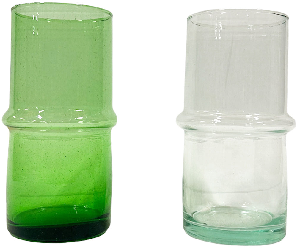 Moroccan blown glass vase made from recycled glass