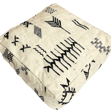 Pouf de sol carré en kilim marocain