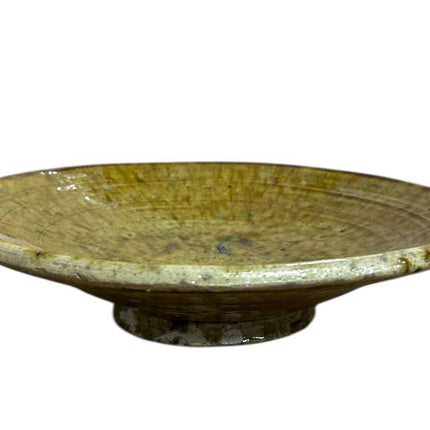 Plat en poterie Tamegroute - jaune ocre Ø30 cm