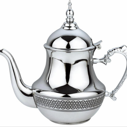Théière marocaine en inox – Théière arabe traditionnelle – Disponible en 0,8 / 1 / 1,5 / 1,8 Litre