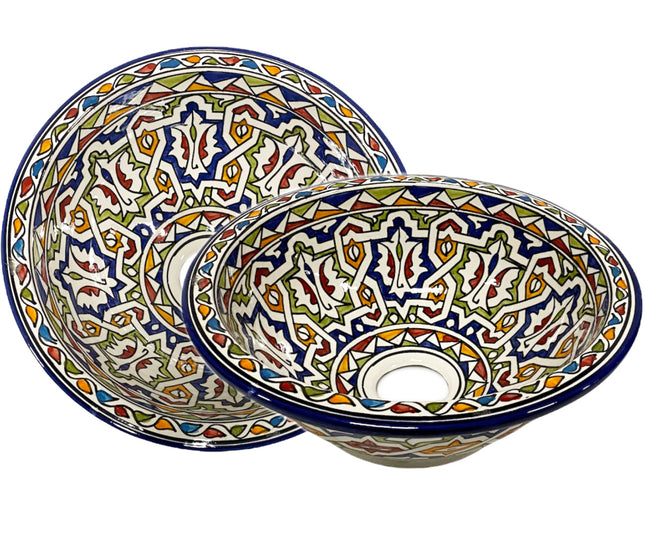 Vasque marocaine FEZ - motifs colorés