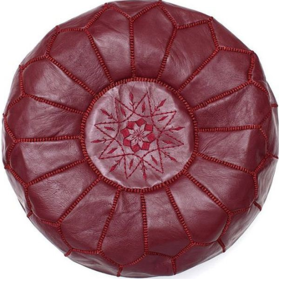 Pouf marocain bordeaux