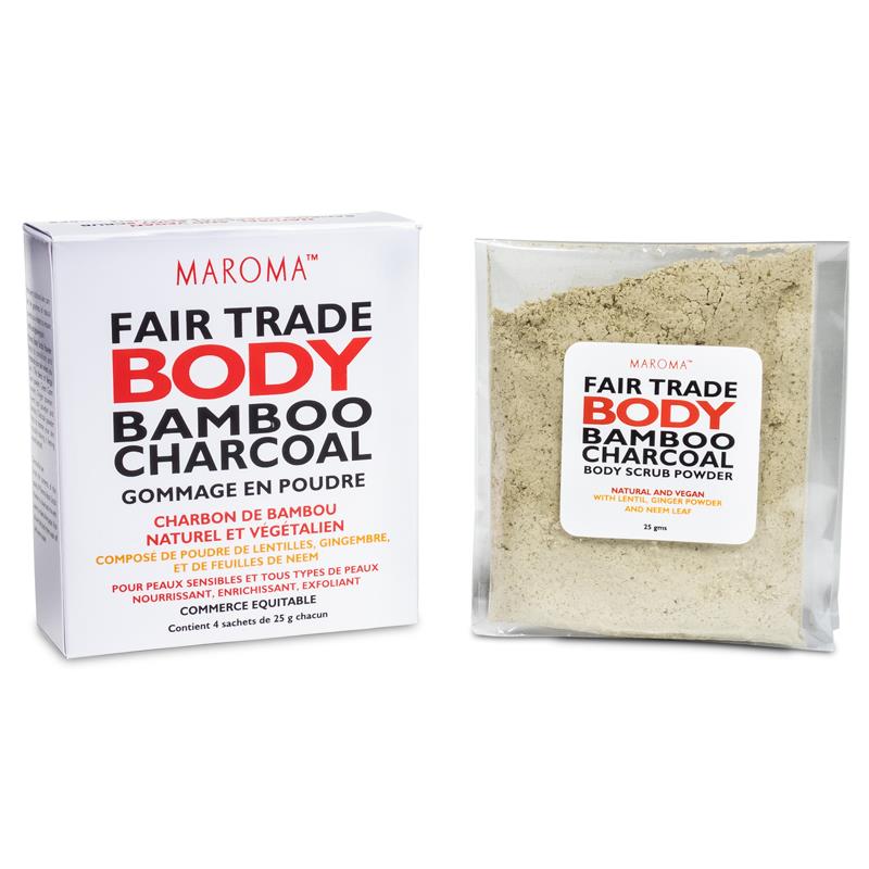 Maroma bamboe houtskool scrub poeder Fair trade