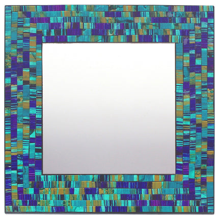 Miroir mural mosaïque carré oriental