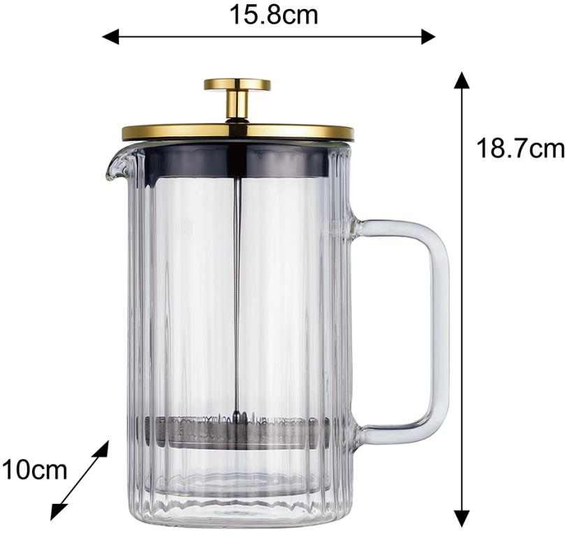 Klausberg KB7760 French Press Coffee / Tea Maker - Glass - 0.6 L
