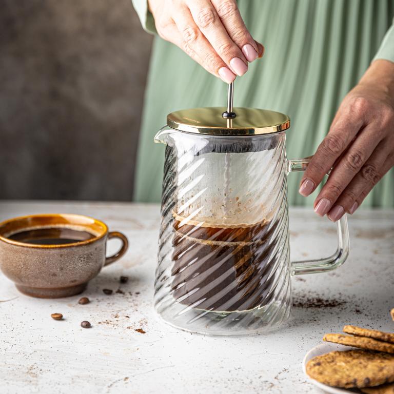 Klausberg KB7766 French Press Coffee / Tea Maker - Glass - 0.6 L