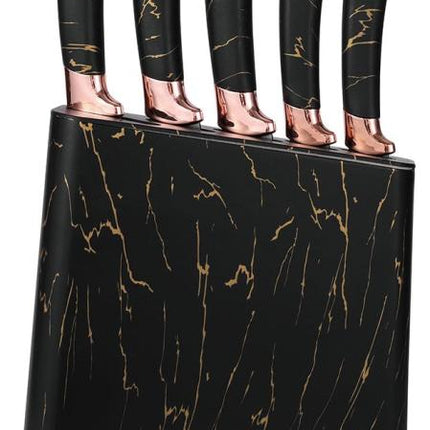 Klausberg - Jeu de Couteaux avec Bloc - Noir et Bronze, 6 pièces
