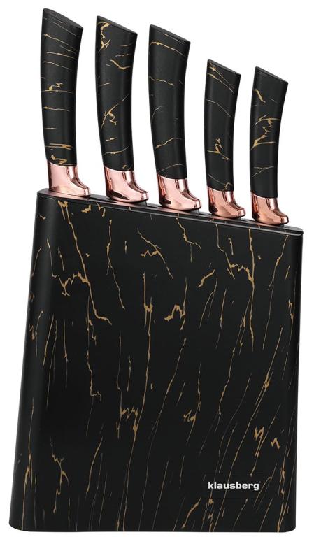Klausberg - Jeu de Couteaux avec Bloc - Noir et Bronze, 6 pièces